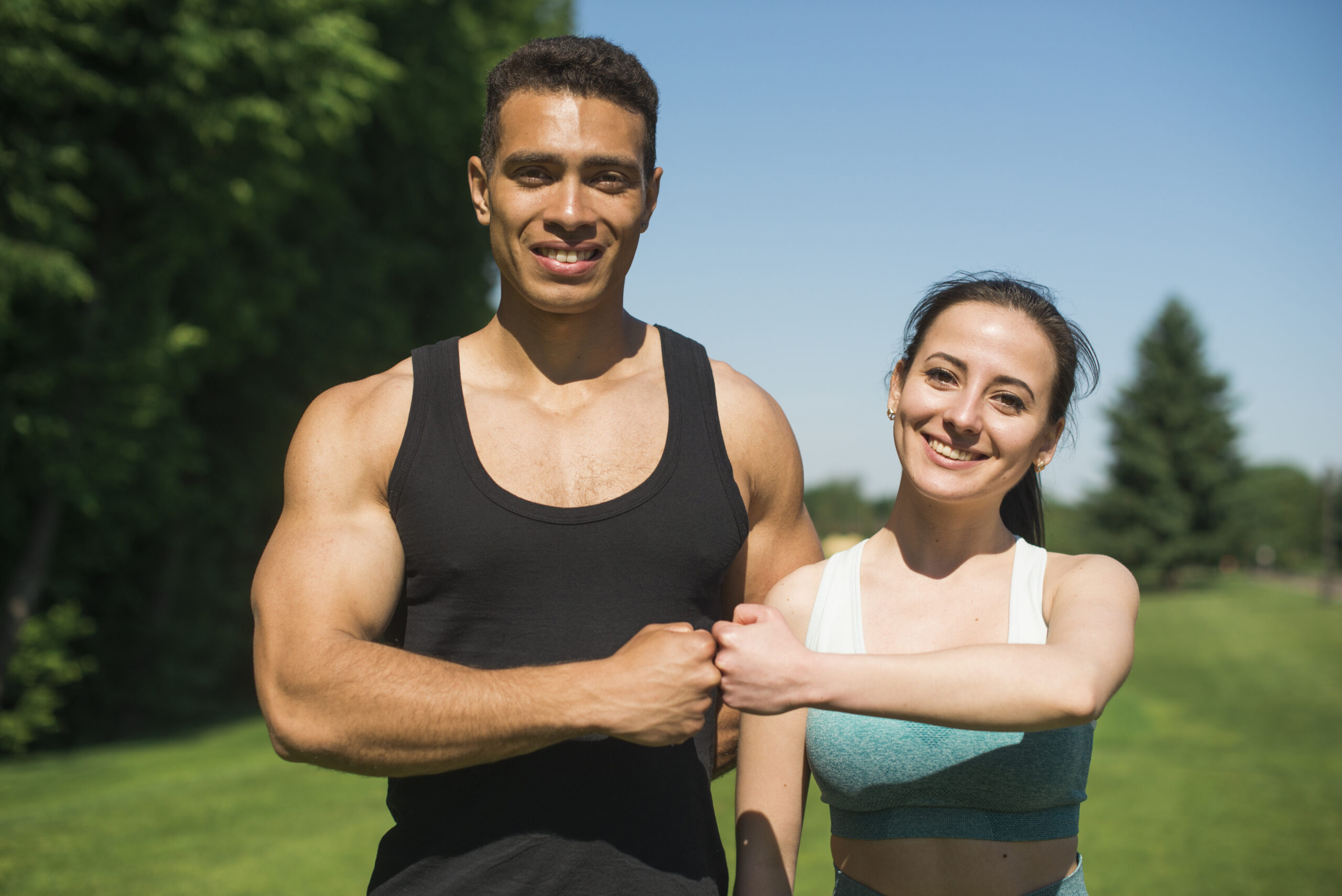 Active couple enjoying balanced, healthy living